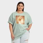 Women's Billie Eilish Plus Size Happier Than Ever Short Sleeve Graphic T-shirt - Blue