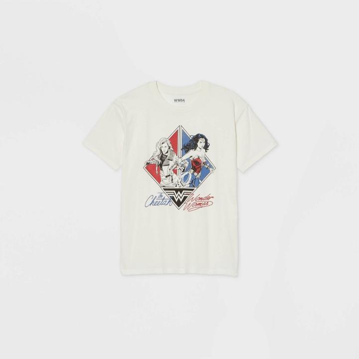 Women's Wonder Woman Vs Cheetah Short Sleeve Graphic T-shirt - Off White