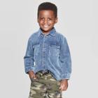 Toddler Boys' Long Sleeve Corduroy Button-down Shirt - Art Class Blue