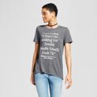 Women's Harry Potter I Don't Go Looking For Trouble, Trouble Usually Finds Me Graphic T-shirt Charcoal L (juniors'), Gray