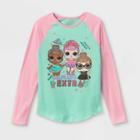 Girls' L.o.l. Surprise! Always Extra Raglan Long Sleeve Graphic T-shirt - Pink/green