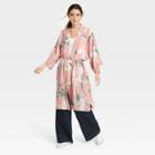 Women's Floral Print Kimono - A New Day Blush