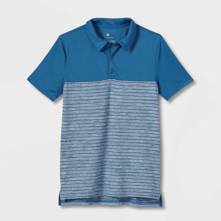 All In Motion Boys' Striped Golf Polo Shirt - All In