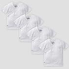 Gerber Baby's Organic Cotton 4pk Organic Short Sleeve Side Snap Shirt - White