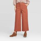 Women's Regular Fit High-rise Wide Leg Cropped Pants - Universal Thread Brown