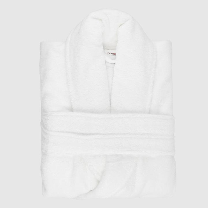S Finesse Shawl Bathrobe White - Trident Group