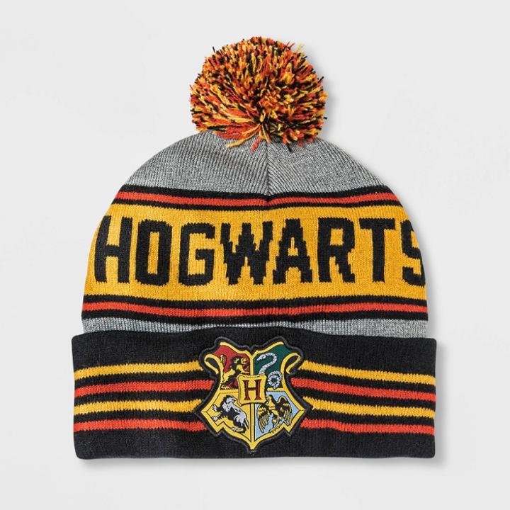 Warner Bros. Men's Harry Potter Pom Cuffed Beanie - Black