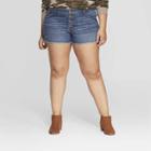Women's Plus Size Mid-rise Denim Shorts - Universal Thread Medium Blue