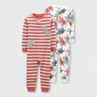 Baby Boys' 2pk Footless Dino Pajama Jumpsuit - Just One You Made By Carter's Orange/white