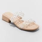 Women's Annie Slide Sandals - A New Day Clear Pearl