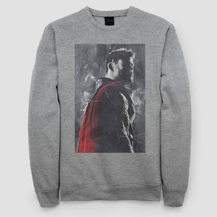 Marvel Women's Thor Painted Fleece Sweatshirt (juniors') - Athletic Heather
