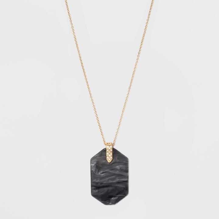 Sugarfix By Baublebar Graphic Resin Pendant Necklace - Black, Girl's