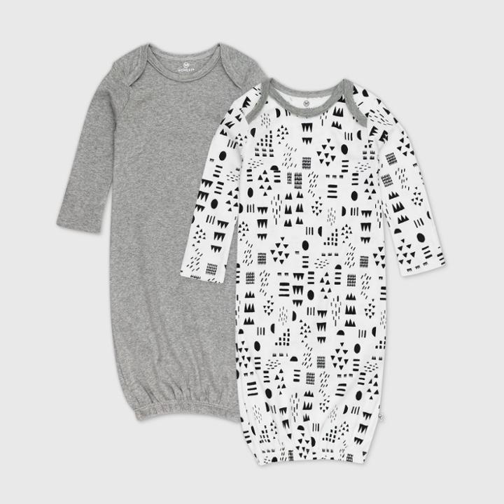 Honest Baby 2pk Organic Cotton Pattern Play Nightgown