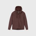 Men's Cotton Fleece Full Zip Hoodie Sweatshirt - All In Motion Dark Berry