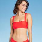 Women's Square Neck Bralette Bikini Top - Xhilaration Red S, Women's,