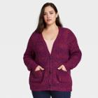 Women's Plus Size Cardigan - Ava & Viv Purple X