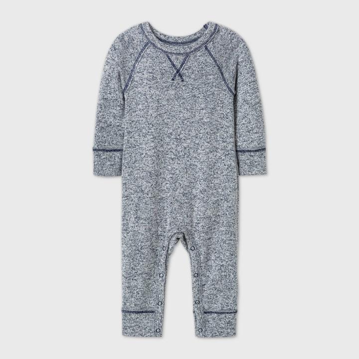 Baby Boys' Hatchi Long Sleeve Romper - Cat & Jack Blue Newborn