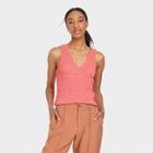 Women's Textured Tank Top - A New Day Pink