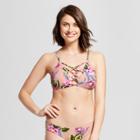 Tori Praver Seafoam Women's Tropical Strappy Bikini Top - Porcelain D/dd Cup, Pink