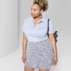 Women's Plus Size Faux Tweed Wrap Mini Skirt - Wild Fable Ivory