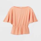 Women's Plus Size Dolman Short Sleeve Blouse - Prologue Peach 1x, Women's, Size:
