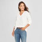 Women's Long Sleeve Lace Back V - Neck Pullover Sweater - Knox Rose Ivory