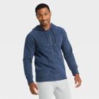 Men's Camo Print Cotton Fleece Full Zip Hoodie - All In Motion Navy