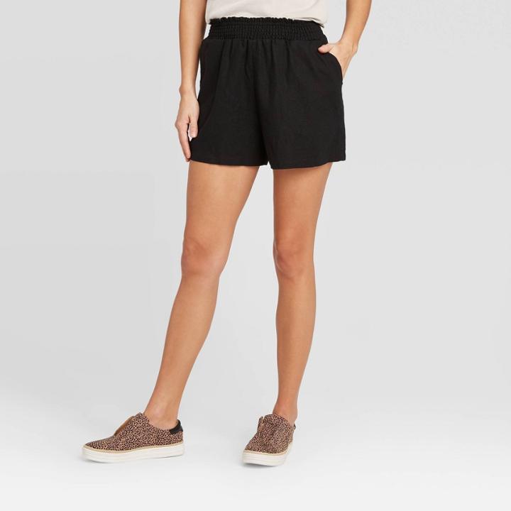 Women's High-rise Pull On Shorts - Universal Thread Black