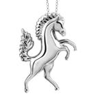 Distributed By Target Women's Sterling Silver Plain Horse Pendant - White