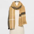 Women's Striped Woven Pleated Oblong Scarf - A New Day Maple One Size, Women's, Brown