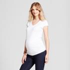 Target Maternity Shirred V-neck T-shirt - Isabel Maternity By Ingrid & Isabel White