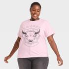 Grayson Threads Women's Plus Size Taurus Zodiac Short Sleeve Graphic T-shirt - Pink