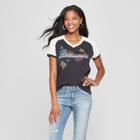 Junk Food Women's Atari Asteroids Short Sleeve V-neck Raglan Graphic T-shirt - Black