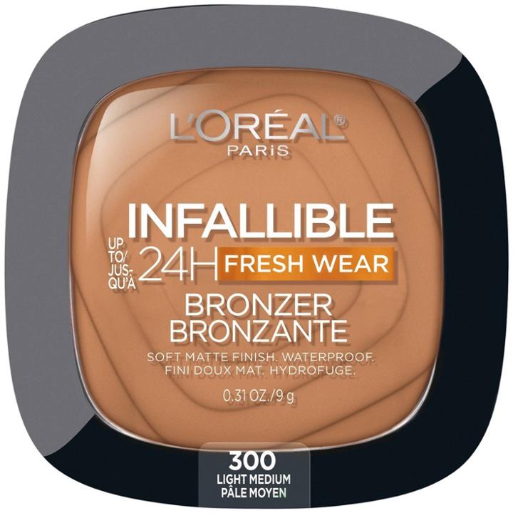 L'oreal Paris Infallible Up To 24hr Fresh Wear Soft Matte Bronzer - 300 Light Medium