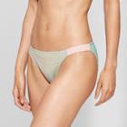 Women's Textured Metallic Cheeky Bikini Bottom - Xhilaration Metallic