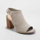Women's Rhea Open Toe Stacked Heeled Pumps - A New Day Gray