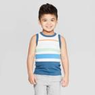 Toddler Boys' Jersey Multi Stripe Tank - Cat & Jack White/blue