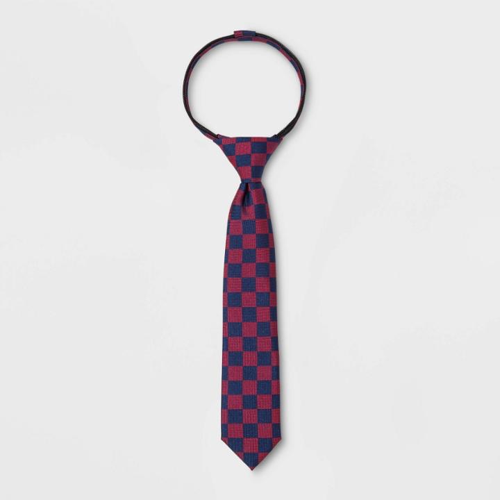 Cat & Jack Boys' Checkered Tie - Cat And Jack Red