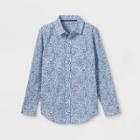 Boys' Woven Gingham Long Sleeve Button-down Shirt - Cat & Jack Blue