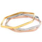 West Coast Jewelry Elya Set Of 3 Hexagon Bangle Bracelet Set, Girl's,