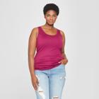 Women's Plus Size Slim Fit Perfect Tank - Ava & Viv Magenta (pink)