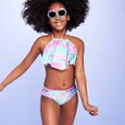 Girls' Tie-dye Halter Top Bikini Set - More Than Magic Aqua