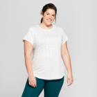 Women's Striped Plus Size Soft Tech T-shirt - C9 Champion White/gray
