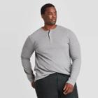 Men's Tall Standard Fit Textured Long Sleeve Henley T-shirt - Goodfellow & Co Charcoal