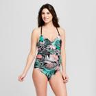 Maternity Lace-up Back One Piece - Isabel Maternity By Ingrid & Isabel Jungle Print Xxl, Women's,