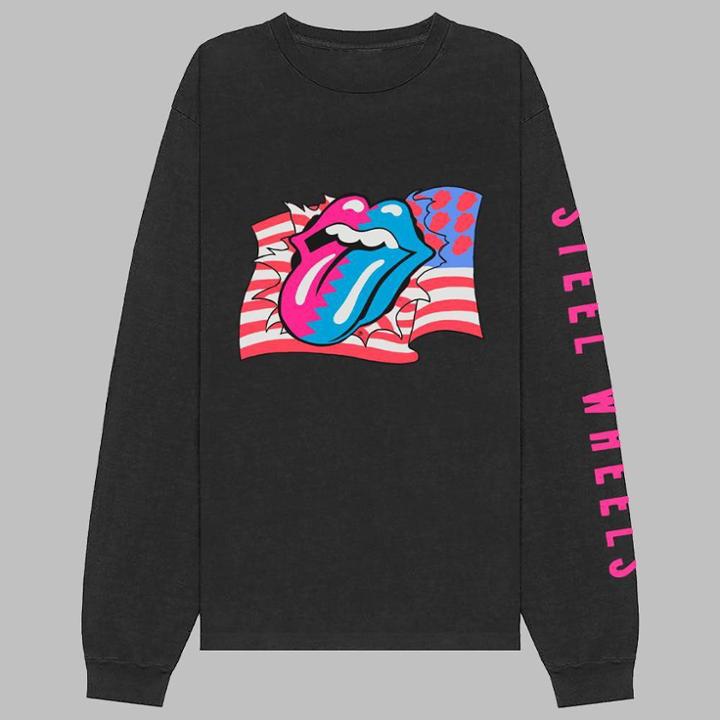 Men's The Rolling Stones Long Sleeve Graphic T-shirt - Black