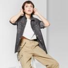 Women's Long Sleeve Denim Button-down Shirt - Wild Fable Black