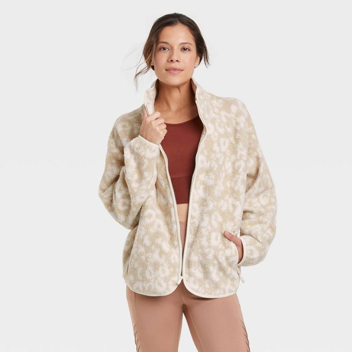 Women's Sherpa Cropped Jacket - All In Motion Beige