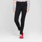 Women's Skinny Button Front Pants - A New Day Black