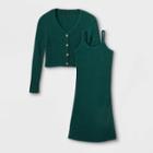 Girls' Sweater Dress & Cardigan Set - Art Class Green